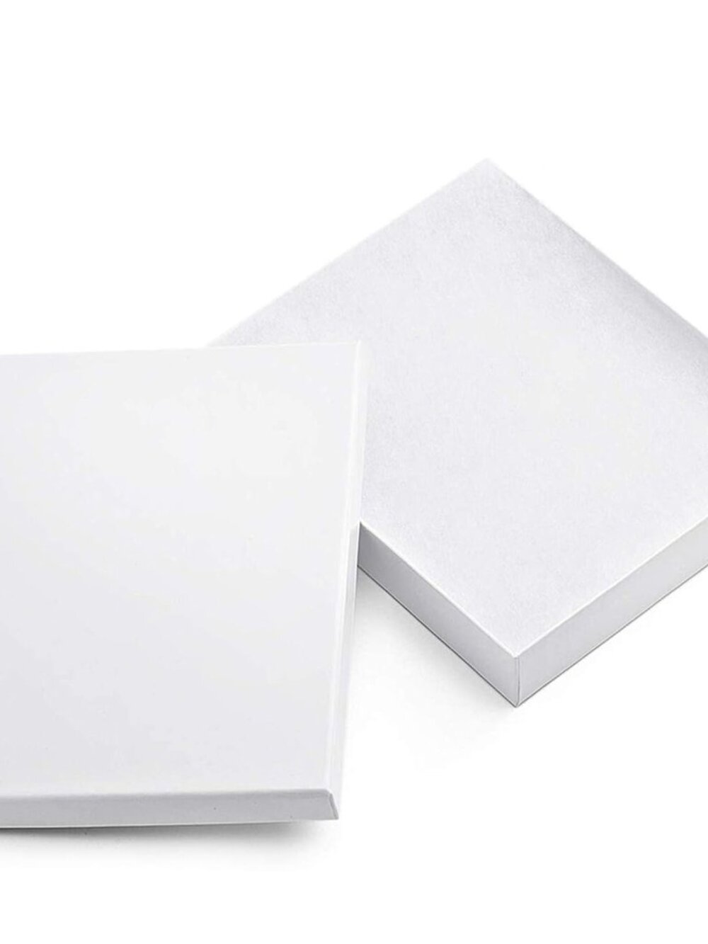 White Jewelry Gift Boxes with Lids 42PC 6x5x1 Glossy Cotton Filled